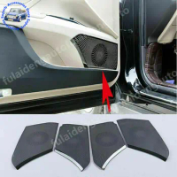 4p for Toyota Camry 2018 2019 2020 2021 2022 Stainless Steel Black Titanium Door Speaker Bezel Panel Cover Trim Car Accessories