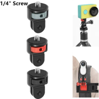 Aluminum Alloy 1/4 inch Screw Tripod Adapter For DJI Action 2 360Rotating Mount Holder For Gopro 10 Insta360 One X2 Accessories
