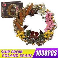 MOULD KING 10074 Creative Christmas Dried Flower Wreath Building Blocks Christmas Home Decoration Gift Toy