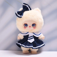 ชุดเดรสสีกรมท่าและที่คาดผม, สำหรับเสื้อผ้าเด็กตุ๊กตากล่องตาบอด LILLA, เหมาะสำหรับ 16 ซม. Liila LUKY 