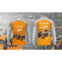 เสื้อยืด Kubota เครื่องจักรรถแทรกเตอร์ สีเหลืองและสีเทา ตาข่ายระบายอากาศ เสื้อเชิ้ตแขนสั้น เสื้อปั่น