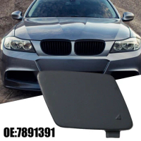 1pc Front Bumper Tow Hook Eye Cover Black (Primer) Plastic Cap Fits For BMW 3 SERIES E90 E91 LCI 2009-2012 M-SPORT #7891391