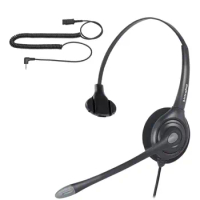Office Headset with 2.5mm Plug for Many Other DECT Phones Polycom Grandstream Cisco Linksys SPA Zultys Gigaset etc