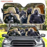 Gorilla Car Sunshade, Gorilla Car Decoration, Gorilla Windshield, Animal Lovers Gift, Animal Car Sunshade, Gift For Mom, Gift Fo
