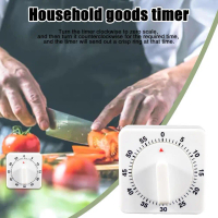 White Square Timer Small Square Pendulum 60 Minute Countdown Kitchen Timer Timer Reminder R5B1
