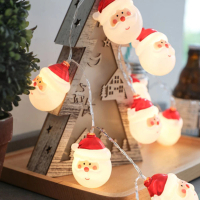 聖誕節佈置100cm10燈聖誕老公公燈串1組(聖誕節 氣球 派對佈置 老人燈 耶誕 燈飾 裝飾 氣氛燈 布置)