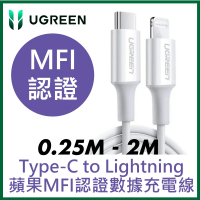 綠聯 - UGREEN - iPhone充電線 Type-C 對 Lightning 充電線 MFi蘋果官方認證 3A快充 連接線 US171 60746/60747/10493/60748/6074