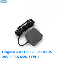 Original AC Adapter Charger For ASUS 20V 3.25A 65W TYPE-C USB AD2129520 Laptop Power Supply With US Plug