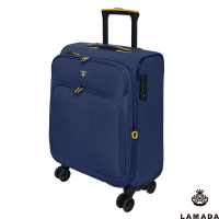 【LAMADA】19吋 限量款輕量都會系列布面登機箱/旅行箱/行李箱/布箱(藍)