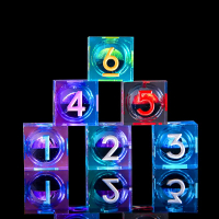 6 Pcs D20 DND Dice Dragon Eye 24mm Liquid Core 20 Sided DiceColored Dice Set Resin Sharp Edge 20 Sid