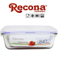 【Recona耐熱玻璃2】840ml保鮮盒x1附 贈餐袋x1- 隨機 保鮮盒/便當盒(2入隨機出貨)