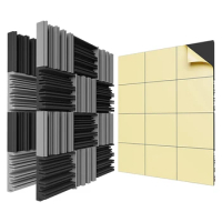 1Set Self-Adhesive Sound Proof Foam Panels 12 X 12 X 2 Inches Acoustic Foam High Resilience Sound Proofing Padding