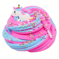 70ML Bubble Gum Cotton Mud Colored Candy Mud Colored Unicorn Slime Lightweight Air Plasticized Clay Children's Stress Relief Toy