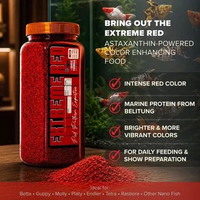 Makanan Serbuk Pelet Warna Merah Cupang Guppy Bukan NRD Artemia