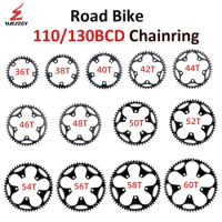 WUZEI 110 130 BCD Road Bike Chainring 36T-60T Bicycle Sprocket Narrow Wide Chainwheel Star Crown 5 Bolts Cycling Parts