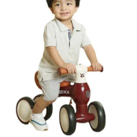 Bikes For Kids Children's Balance 1-3 Year Old Baby Torsion Bike Footless Sliding 4 Wheel Toddler Bike with Training Wheels