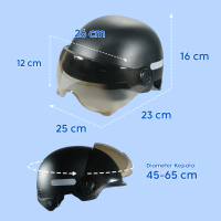 Helm Sepeda Skuter Motor Retro Vintage Half Face With Visor