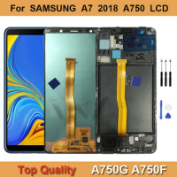 6.0"For SAMSUNG Galaxy A7 2018 A750 A750F AMOLED Panel LCD Display Screen Repair Replacement Digitizer Assembly A750G With Frame