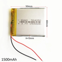 3.7V 1500mAh 504050 lithium polymer lipo rechargeable battery Li ion cells for MP3 DVD pad mobile ta