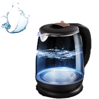 CE Precise Temperature Control Electric Kettle Heat And Explosion Proof 2L Glass electric kettle Blue Light Boiling Water