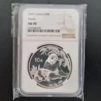 2007 China 1oz Ag.999 Silver Panda Coin NGC MS70