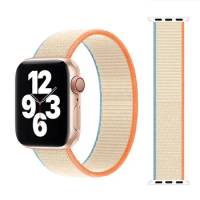 Braided Nylon Breathable Strap For Apple Watch band 44mm 40mm 38mm 42mm Elastic Bracelet for iWatch Series 6 SE 5 4 3