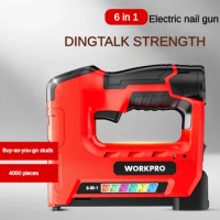 12v Lithium Battery Nail Gun Cordless 6 in 1 Electric Staple and Nail Gun Rechargeable Household Carpentry Special Tool