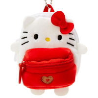 【震撼精品百貨】Hello Kitty 凱蒂貓 三麗鷗 KITTY迷你造型背包附鍊/吊飾-紅白*30046