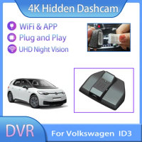 For Volkswagen VW ID3 2020 2021 2022 2023 WIFI UHD Dashcam Car Accessories Dvr Camera Recorder Play Auto vehicle Android Clear