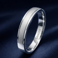 SAN950 Cincin Pria Perak 950 P10 - Ring Nikah & Tunangan Premium emas putih single