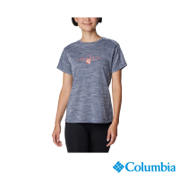 【Columbia 哥倫比亞】女款-W Zero Rules™涼感快排短袖上衣-深藍色(UAR55460NY/IS)