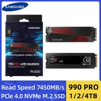 SAMSUNG SSD 990PRO 1TB 2TB 4TB M.2 2280 Internal Solid State State Disk PCIe Gen 4.0 X 4 NVMe Read Max 7450 Mbps for Laptop