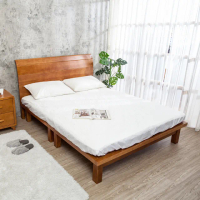 【BODEN】森林家具 柯特5尺雙人全實木床架(床頭片+床底-不含床墊)