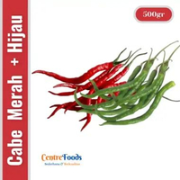 CABE CAMPUR Cabe Merah Keriting + Cabe Hijau Keriting - CABAI MIX Cabai Merah Keriting & Cabai Hijau