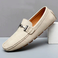 Boat Shoes Fashion Man Loafers Slip-On Shoes Classics Daily Breathable Casual Leather Shoes