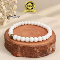 Gelang Tasbih Asthetic Batu Alam Kristal Giok Putih Asli 100% Original Untuk Pria Wanita