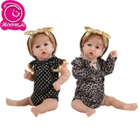 Hoomai Twin Sisters Full Body Silikon Reborn Boneka Bayi Mainan 23 "Realistis Yang Baru Lahir Bayi Boneka untuk Anak teman Bermain