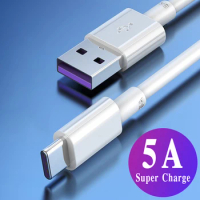 Super Fast Charge 5A USB Type C Cable For Samsung S21 S20 Ultra S10 S9 S8 Plus Huawei P50 P40 P30 Pro Phone Charging Wire Cable