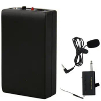 Receiver Wireless Microphone Transmitter Lavalier Lapel Clip Mic Stage System
