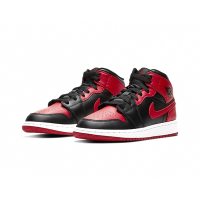 Nike Air Jordan 1 Mid GS Banned 黑紅 中筒 休閒鞋 大童鞋 554725-074