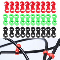 10pcs Bike S Shaped Clips Plastic Hook Clips Rotating Bike Brake Gear Cross Cable Tidy Clip Tool For MTB Road Fixed Gear Bicycle