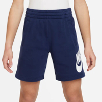 【NIKE 耐吉】短褲 大童 男童 女童 運動褲 薄絨 K NSW CLUB FT SHORT HBR 藍 FD2997-410