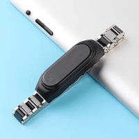 Metal Ceramic strap For Xiaomi Mi band 7 6 5 Smart Bracelet Deluxe Replacement Wristband For Xiaomi Mi band 4 3 Accessories