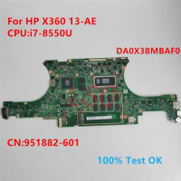 DA0X3BMBAF0 For HP ProBook X360 13-AE Laptop Motherboard With CPU i7-8550U PN:941882-601 100% Test OK