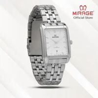 Mirage Jam Tangan Pria Silver Analog 8886 M Silver Original Stainless Plat Putih