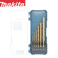 Makita D-72833 HSS TIN Drill Bit Eco Set 6 Piece Straight Shank High Speed Steel Drill Bits