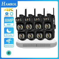 Hamrol WIFI Camera Kit 8MP PTZ Dual Lens IP Camera Smart Home ICSEE APP Night Vision NVR Outdoor 8CH