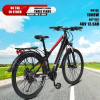 Y90 Electric Bike 1000W Motor 48V13.6AH Removable Battery Urban E Bike 27.5-inch Tires 27-speed Electric Bicycle with Rear Rack
