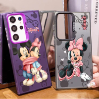 Mickey Minnie Couple For Samsung Galaxy S24 S23 S22 S21 S20 Note 20 Ultra Plus FE 5G Colorful Silver Funda Phone Case