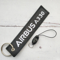 Black Embroidery Airbus A330 Phone Strap for Pilot Wrist Strap Lanyard for Keys Gym Phone Case Straps Badge Holder for Aviator